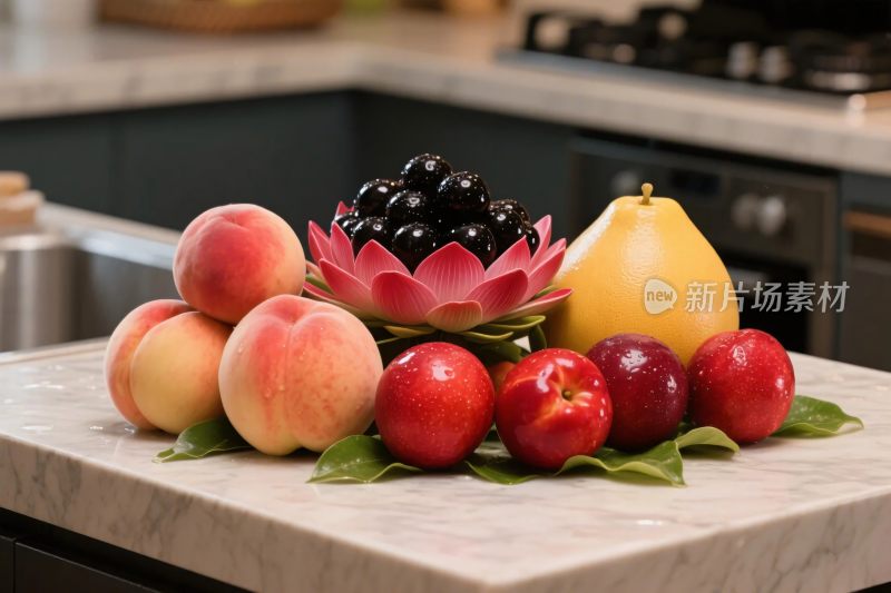 厨房台面水果摆盘