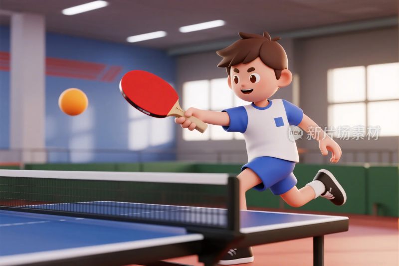 乒乓球运动插画