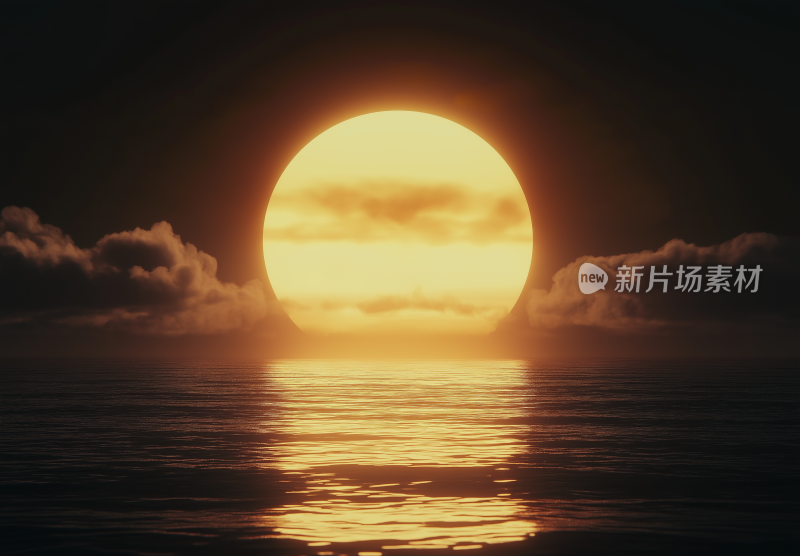 夕阳 大海 月圆 日出日落