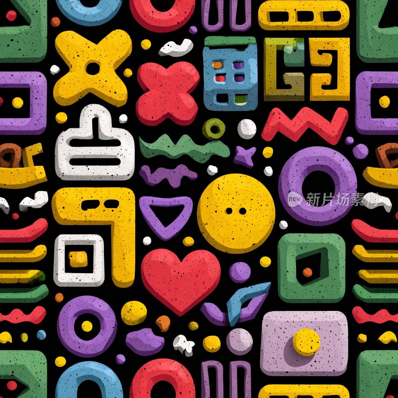 多彩几何图案插画