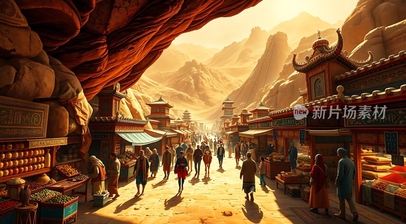 丝绸之路上的繁华集市