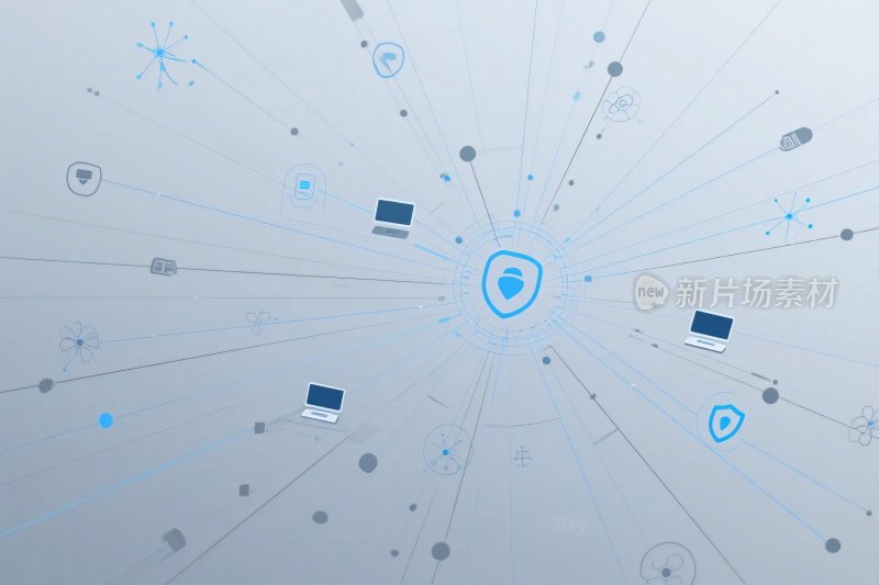 科技网络连接安全插画