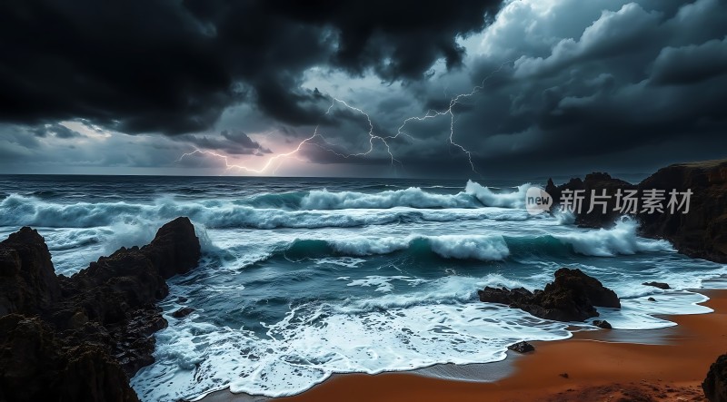 狂风暴雨下的惊涛骇浪