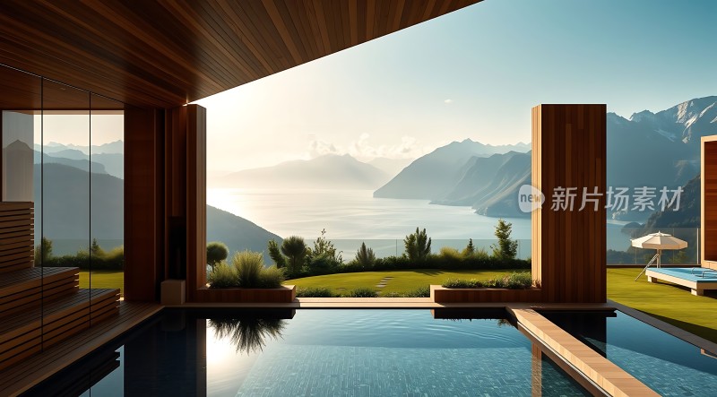 湖景木屋泳池休闲度假胜地