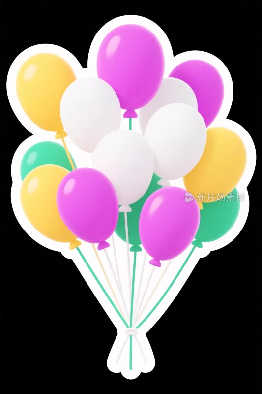 彩色气球插画