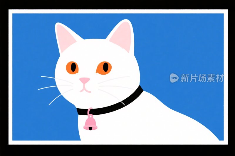 白色猫咪插画