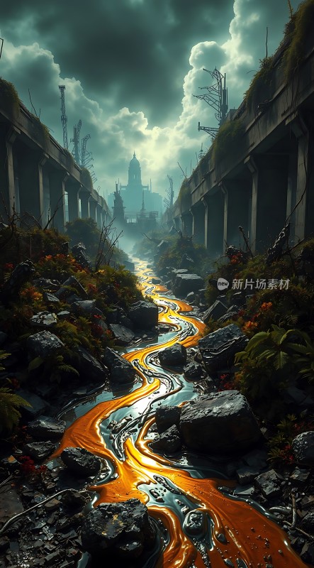 废墟中流淌的金色河流