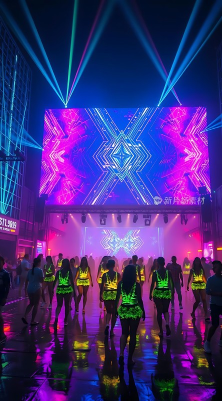霓虹灯光下的活力派对