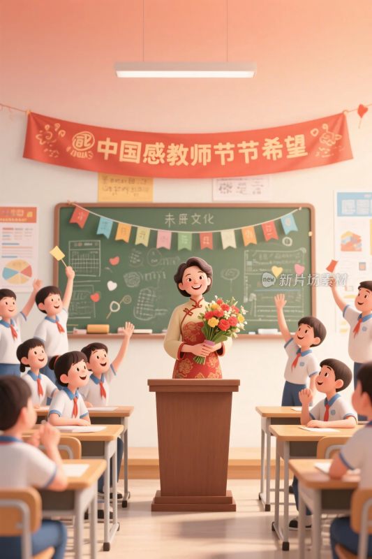 教师节课堂互动场景