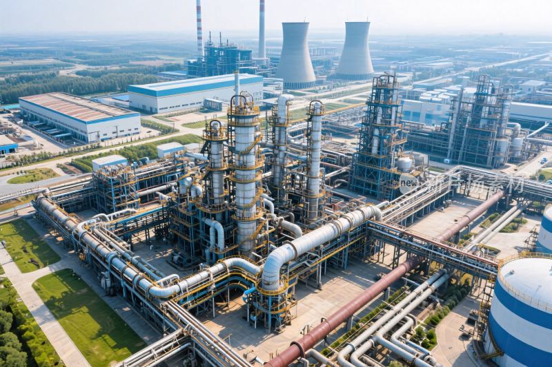 大型化工工厂鸟瞰景象