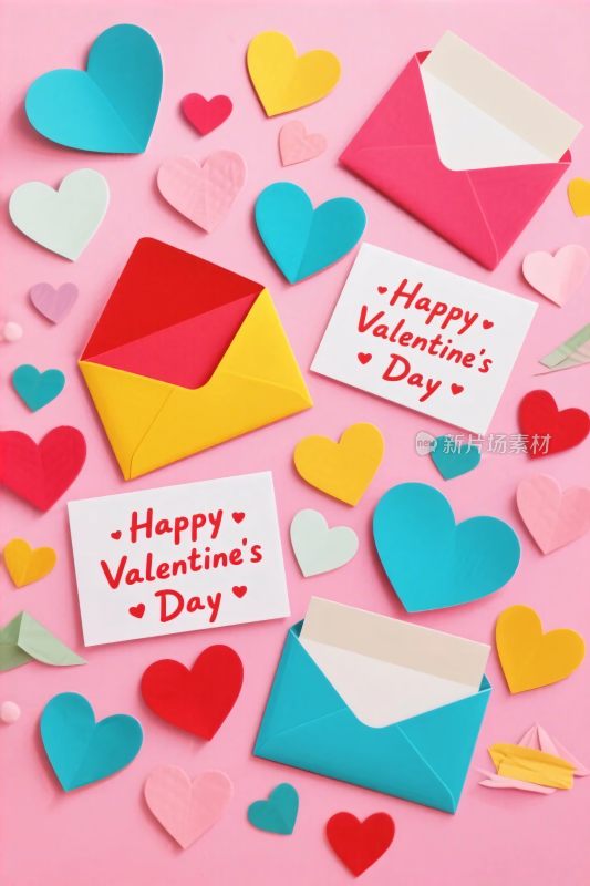 情人节信封爱心插画