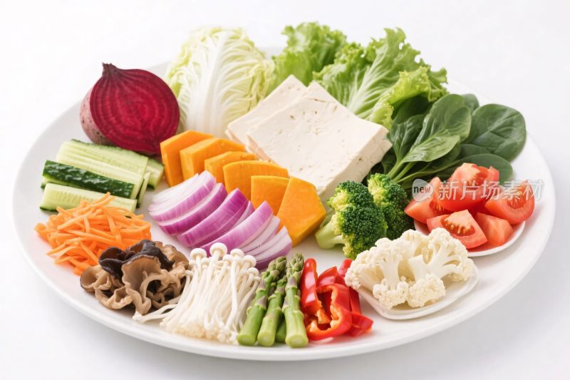 新鲜蔬菜食材展示