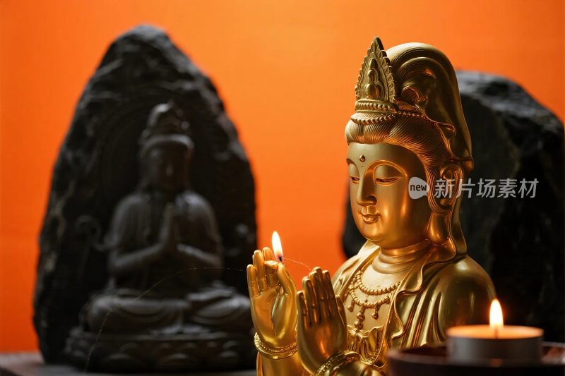 佛像蜡烛宗教场景