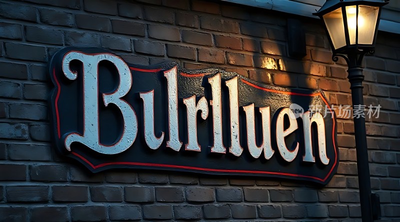 复古砖墙上的独特招牌