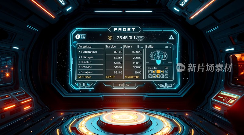 未来科技飞船驾驶舱界面展示