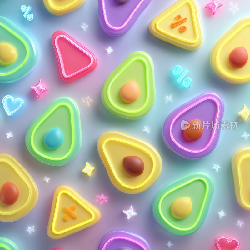 多彩卡通几何形状图案