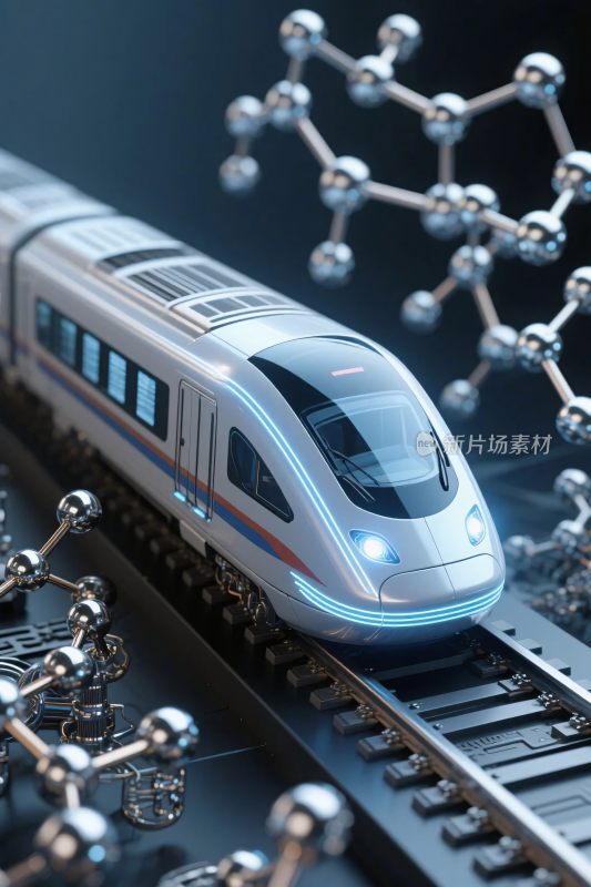 科技感高速列车模型画面