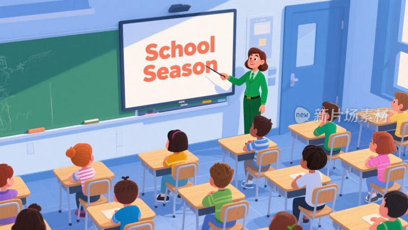 教师授课的开学课堂场景