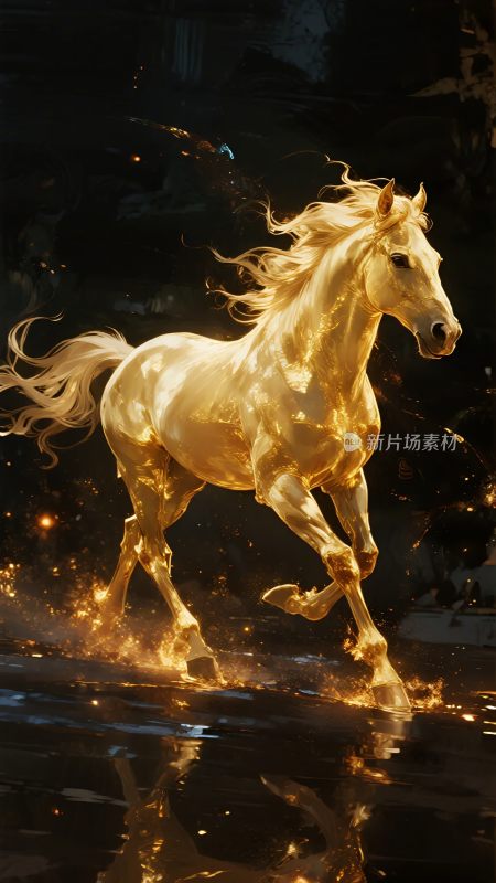 奔跑的金色骏马