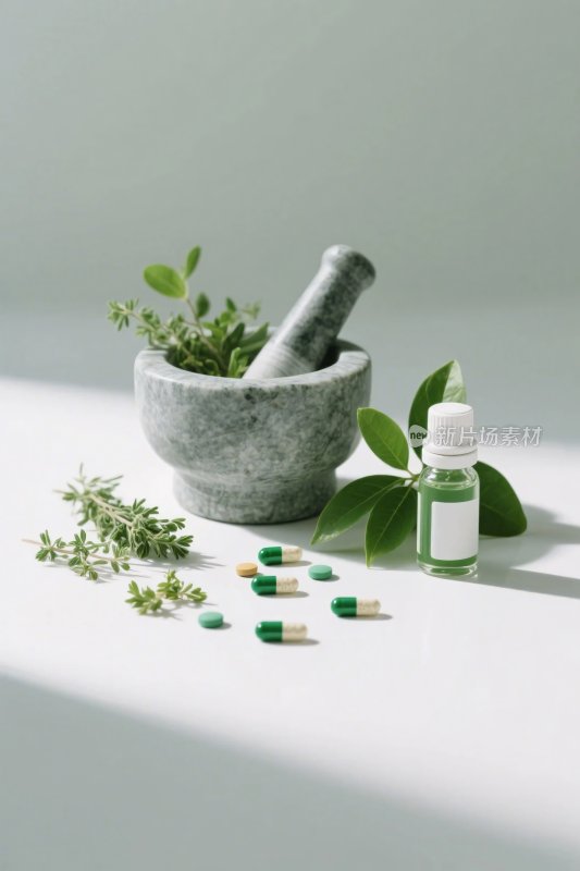 草药医药静物图