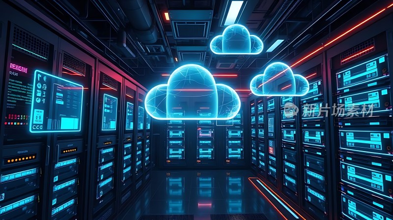 科技感数据中心未来云服务器