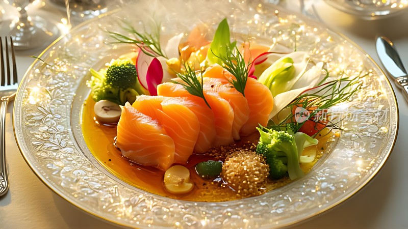 美味三文鱼拼盘