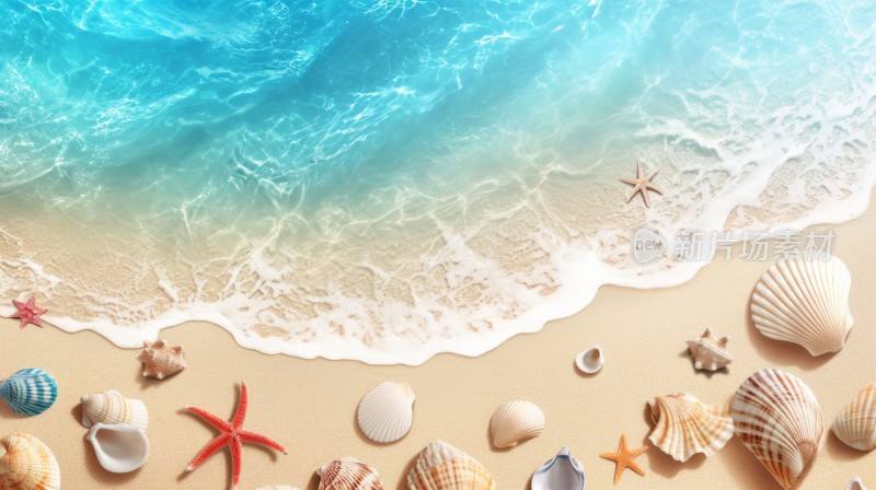 海滩上的贝壳海星海螺