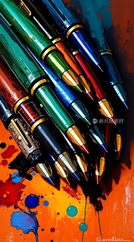 彩色笔尖的艺术盛宴