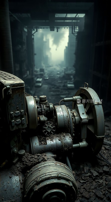 废弃工厂里的古老机器