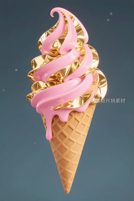 彩色冰淇淋甜筒