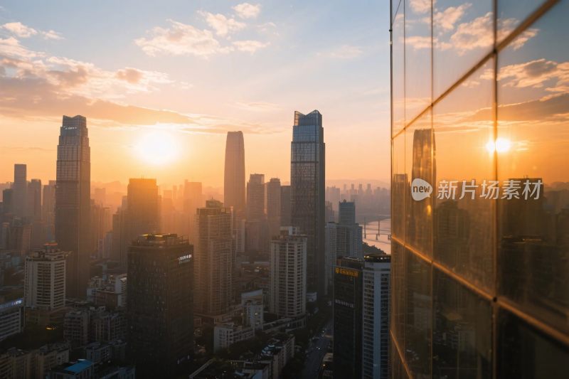 城市日出景观