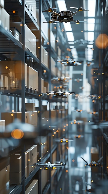 无人机仓库高效搬运货物