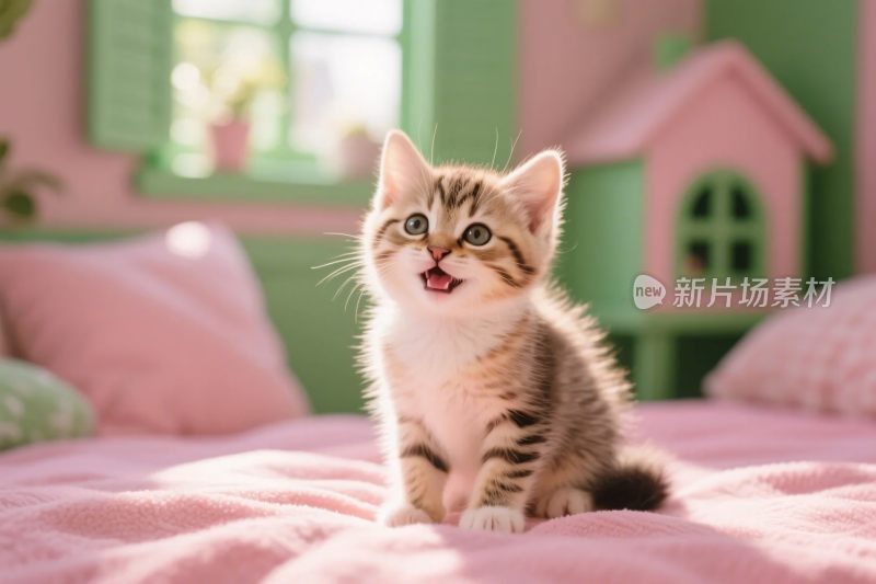 可爱小猫温馨场景