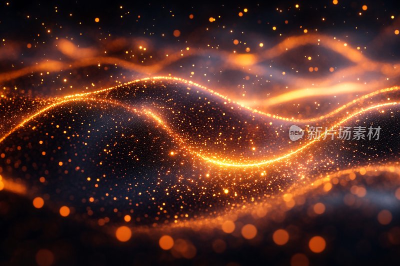 炫彩光效波浪背景图