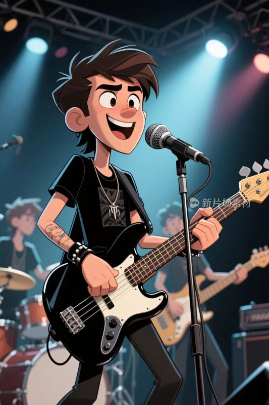 卡通摇滚舞台表演