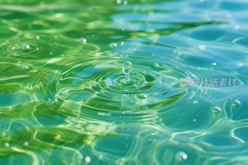 水面水滴涟漪特写