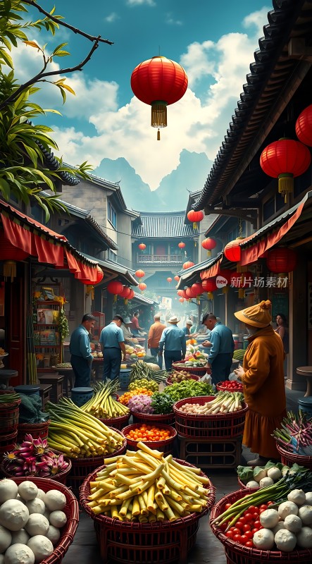 古街市集热闹非凡