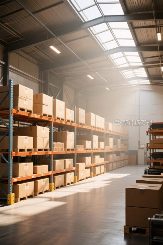 仓库内部货架场景