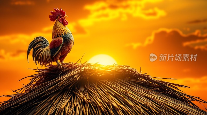 雄鸡报晓迎朝阳