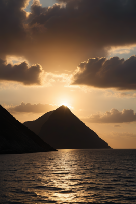 太阳落山高清风景摄影图片