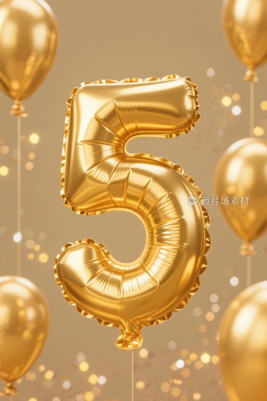 金色数字气球装饰