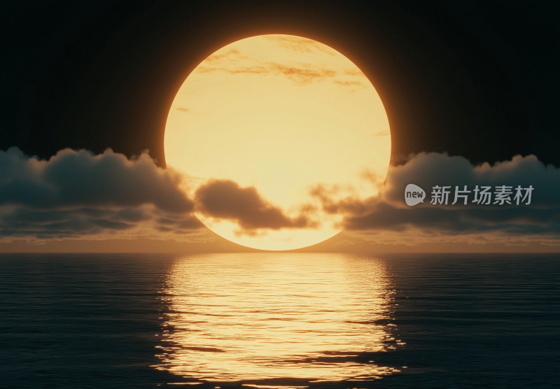 夕阳 大海 月圆 日出日落