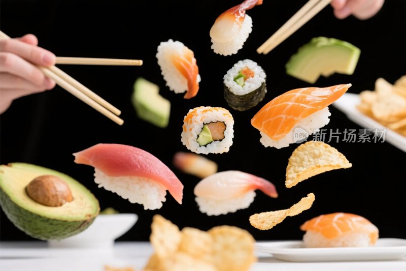 悬浮寿司美食画面