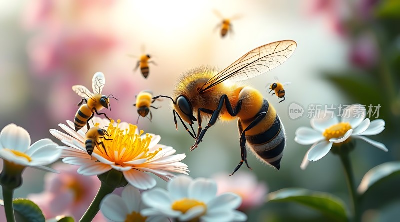 蜂舞花间自然之韵