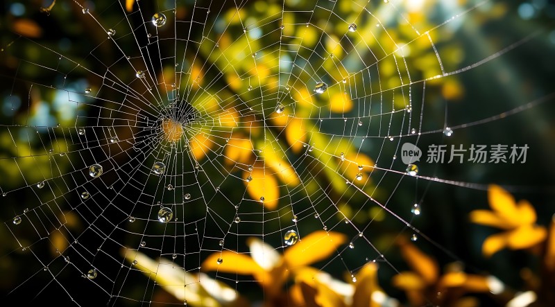 晨露中的蛛网