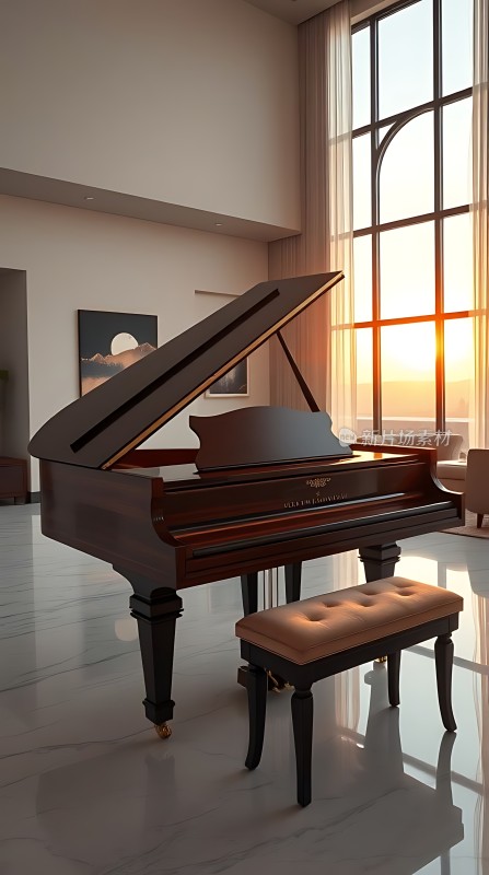 阳光下的钢琴
