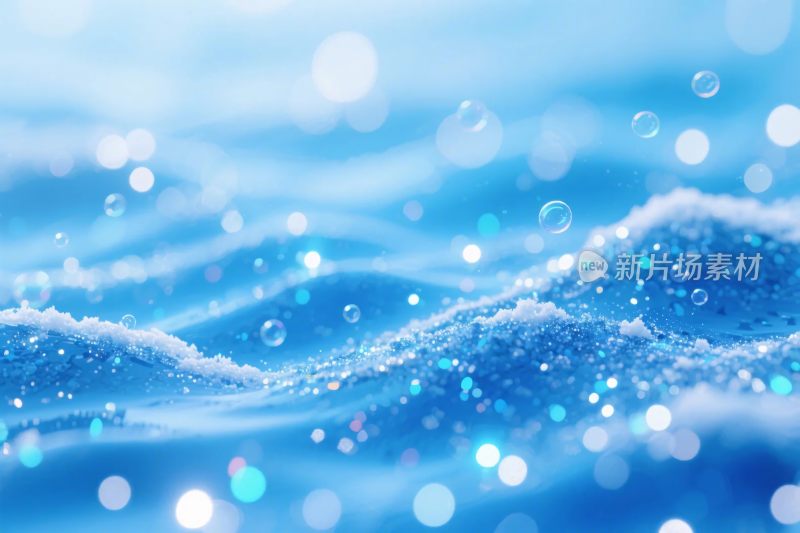 蓝色水波光影背景
