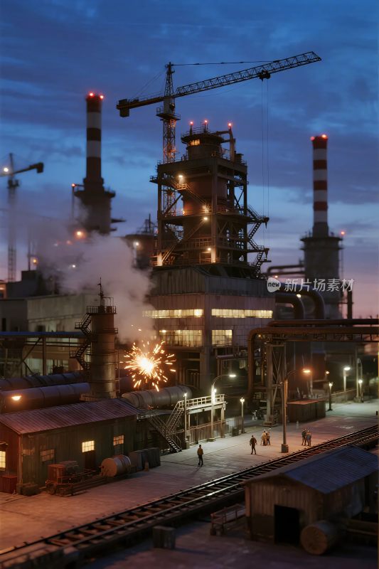 工业厂区夜景图