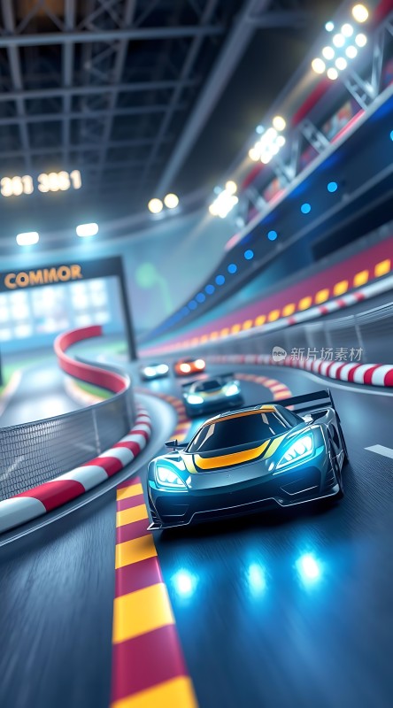 赛道竞速赛车飞驰