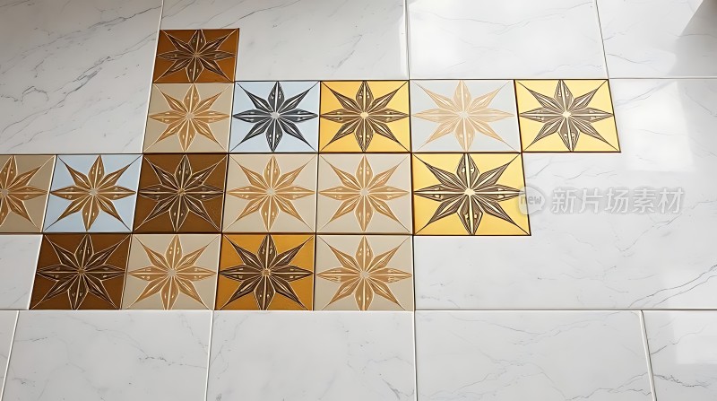 大理石瓷砖上的精美图案设计